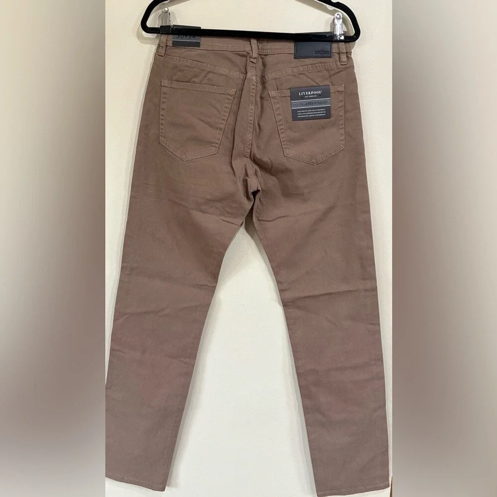 Liverpool Men's 30x34 Cub Relaxed Straight‎ Pants Brown Casual NEW